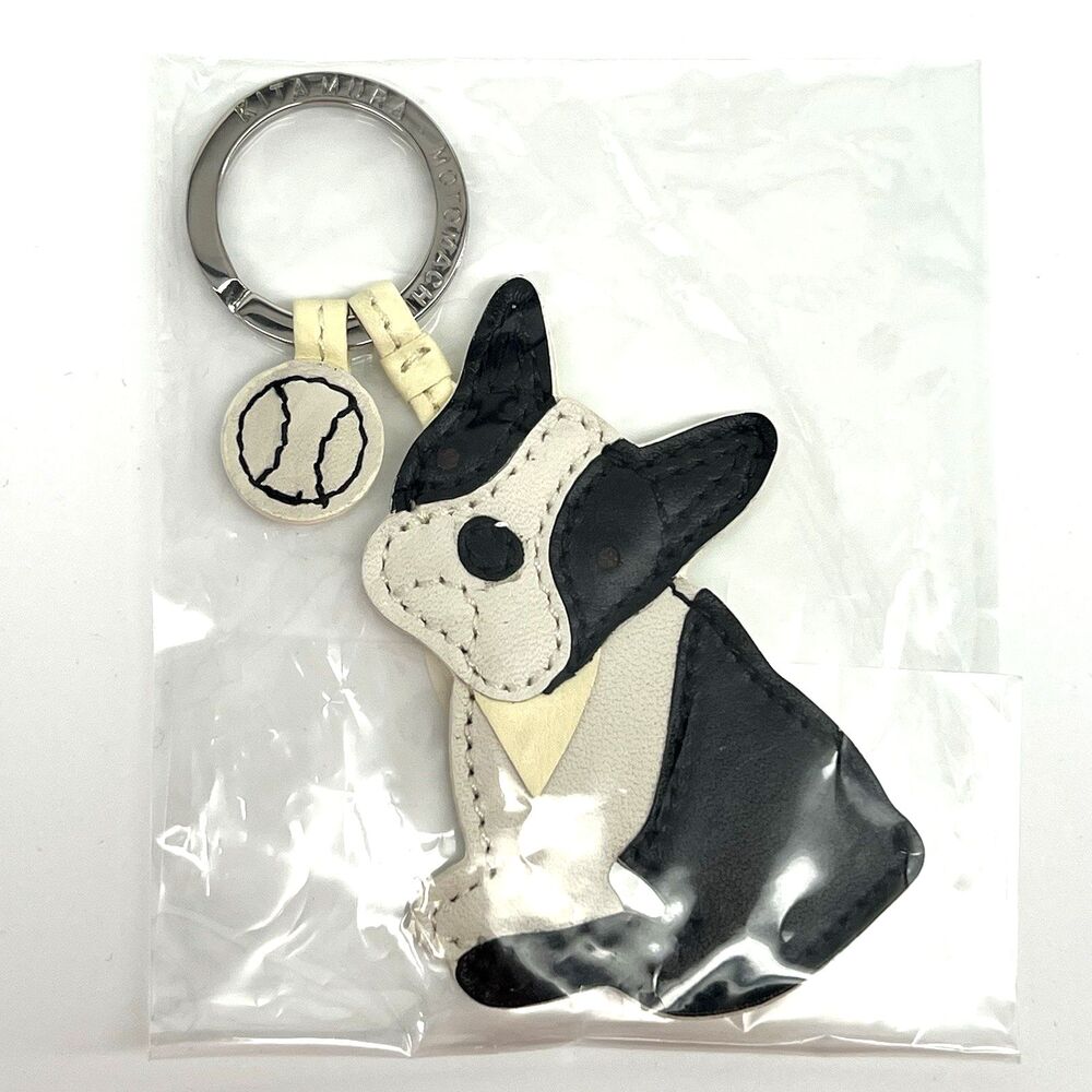 Kitamura Motomachi Leather Dog Keychain French Bulldog Bag Charm Japan Gift